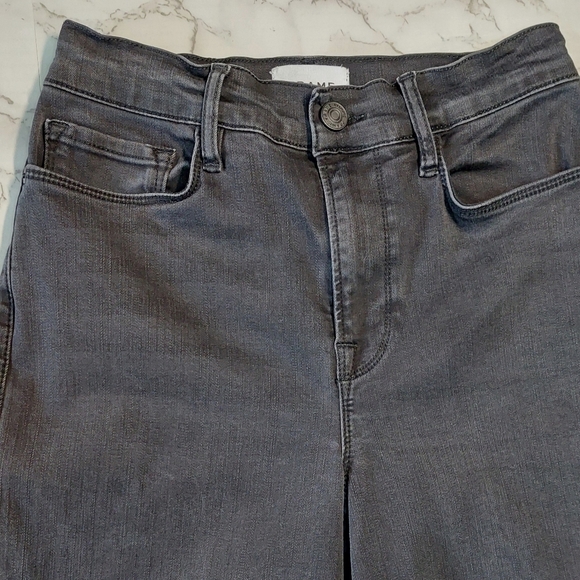 Frame Denim Black Le Palazzo Crop in Film Noir, Size 28 - Picture 5 of 10